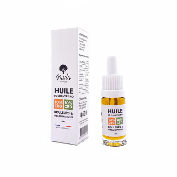 Huile CBD Douleurs & inflammations - 10% CBD + 10% CBG - Nobilis | MARINA CBD